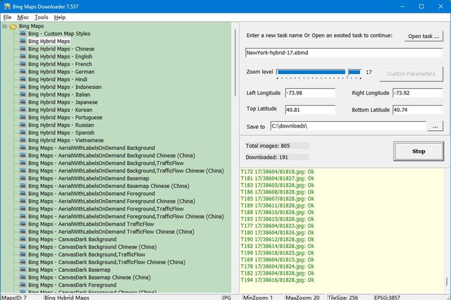 Bing Maps Downloader screenshot