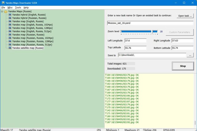 Yandex Maps Downloader screenshot
